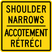 SHOULDER NARROWS / Accotement rétréci Tab